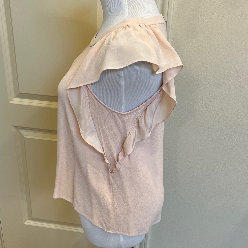 Sandro Blush Ruffle Sleeve Blouse - Picture 3 of 10